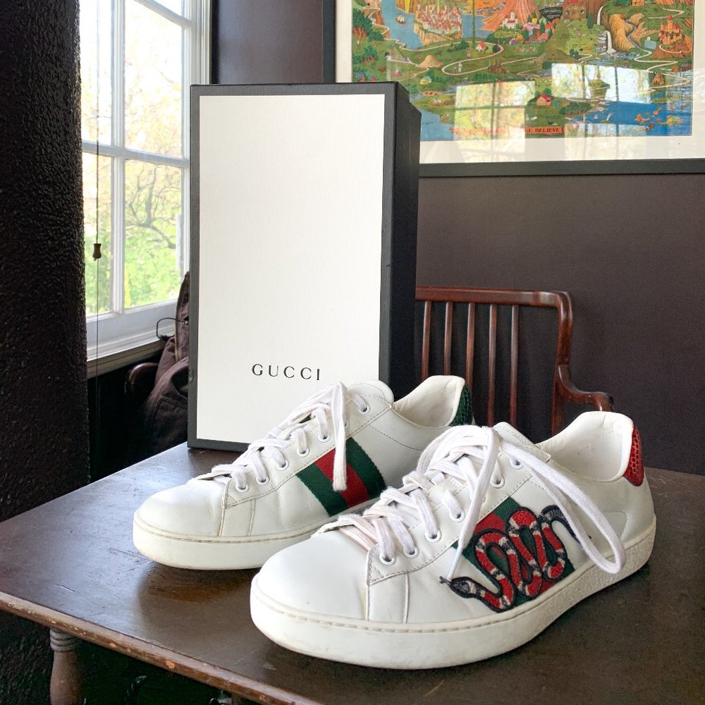 Size 11.5 - Gucci Ace Snake Sneakers